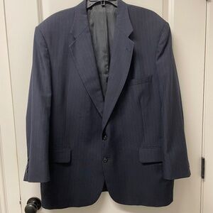 Stafford 48R Men’s Pinstripe Navy Suit Jacket Blazer USA Two Button